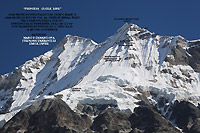 La via di salita al Chunren Himal